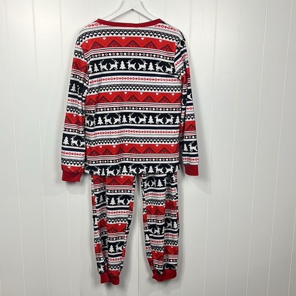 Ekouaer Womens Christmas Pajamas XL Red White Black Reindeer Trees Stripe Soft - Picture 2 of 16